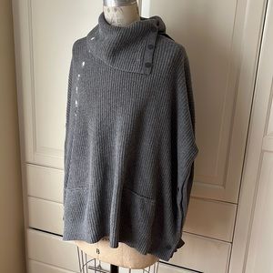 Vince oversized mock cardigan sweater gray L